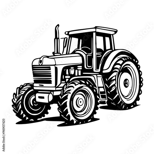 tractor isolated on white