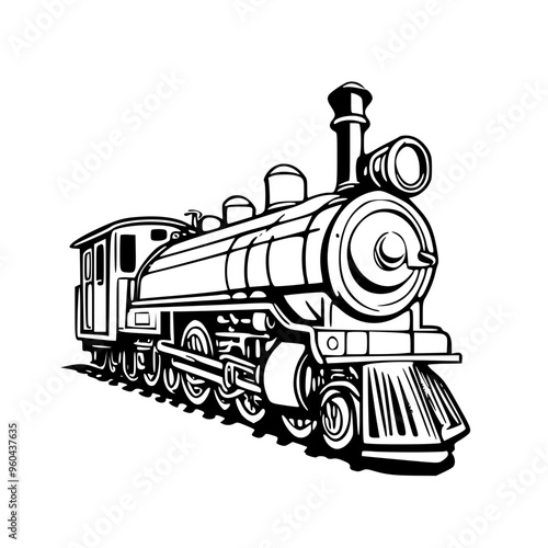 steam locomotive vector illustration