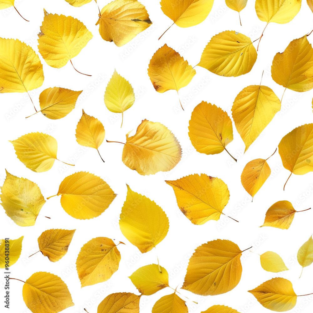 Obraz premium Golden Leaves on a Black Background
