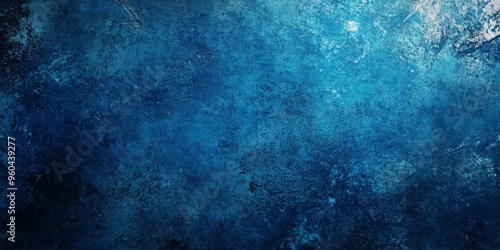 Rough blue grunge background texture with paint splatters and scratches in an urban style setting