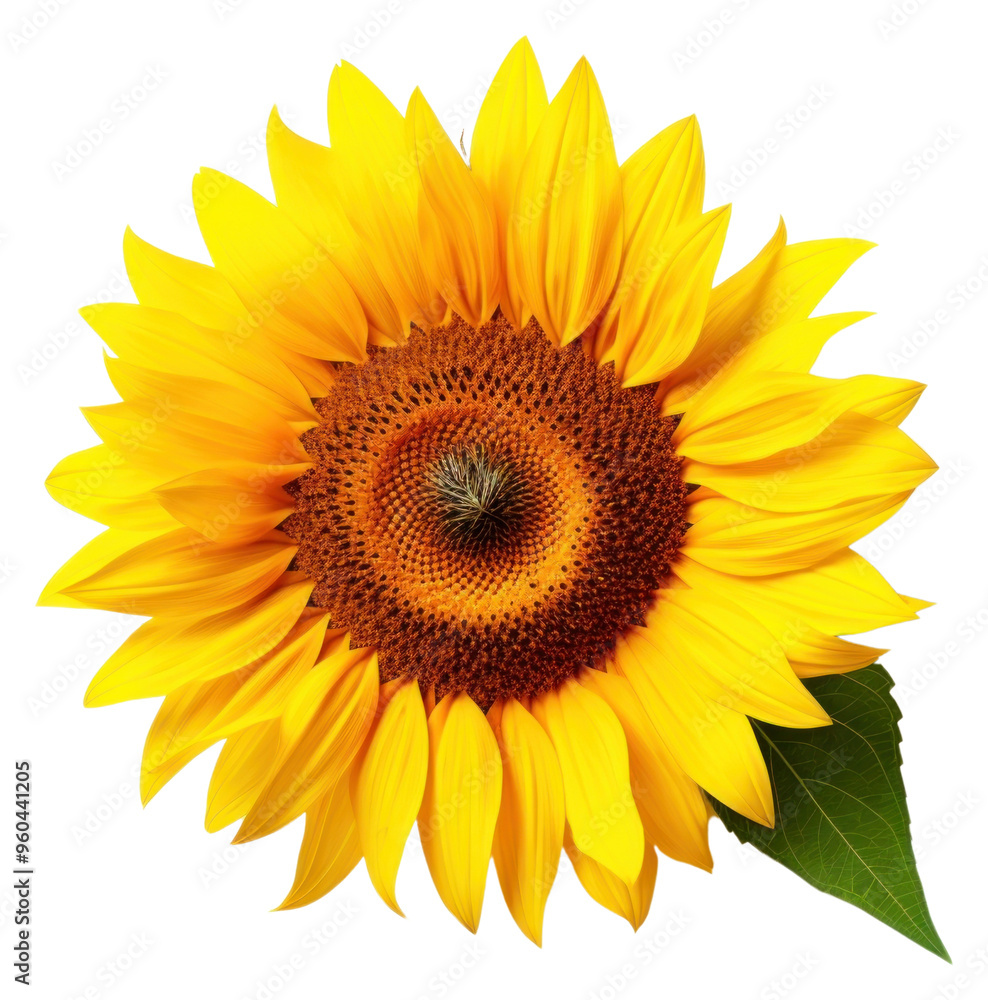 Fototapeta premium PNG Sunflower flower sunflower plant white background.