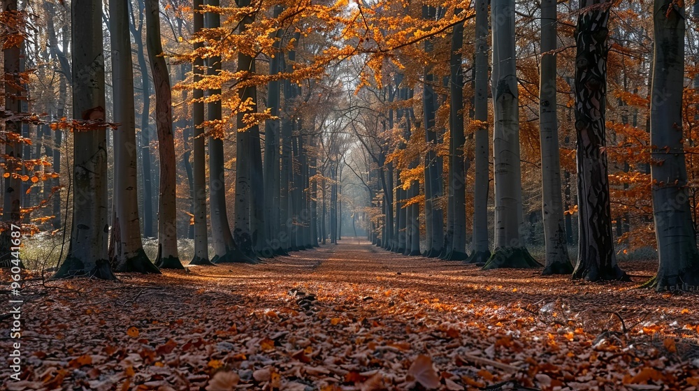Enchanted Autumn Forest Clearing. Serenity in Nature concept Enchanted Autumn Forest Clearing. Serenity in Nature concept