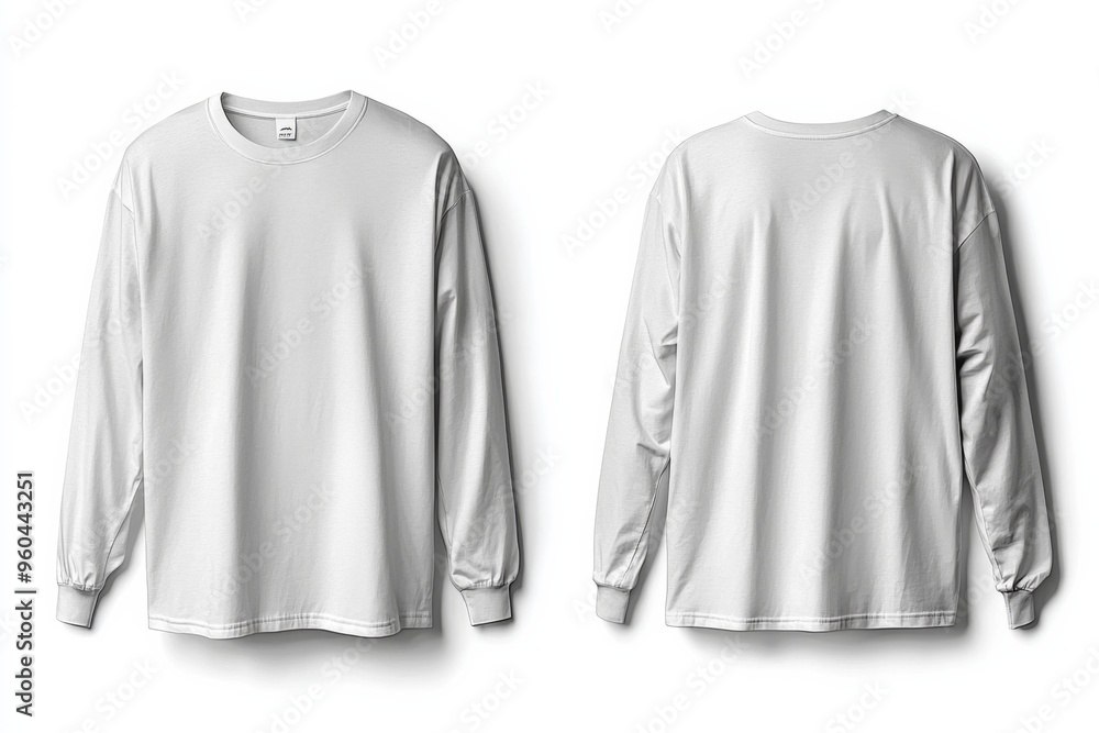 White Long Sleeve Tshirt Mockup Isolated created with Generative AI White Long Sleeve Tshirt Mockup Isolated created with Generative AI