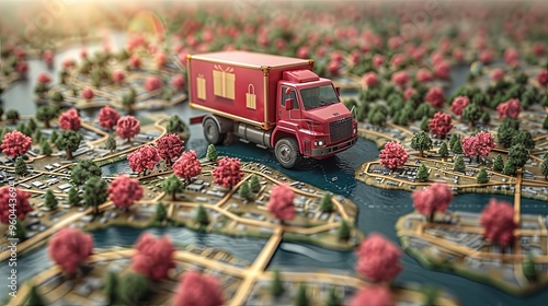 Package Lost Shipping Delivery 3D Illustration photo