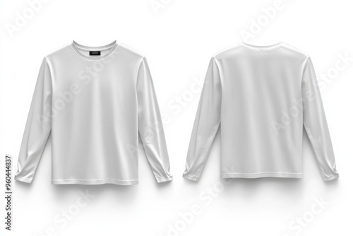 White Long Sleeve Tshirt Mockup Isolated created with Generative AI