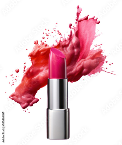 PNG Cosmetics lipstick splattered freshness. photo