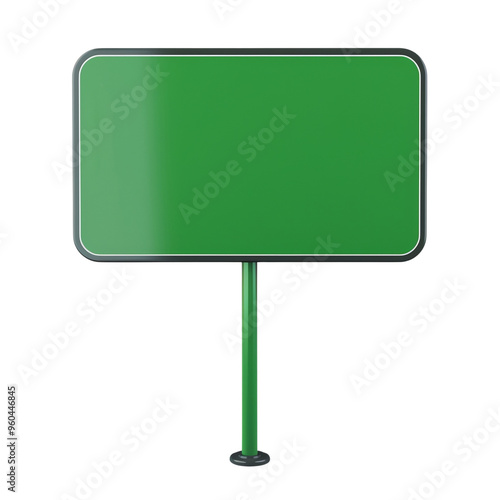 Blank Green Road Sign