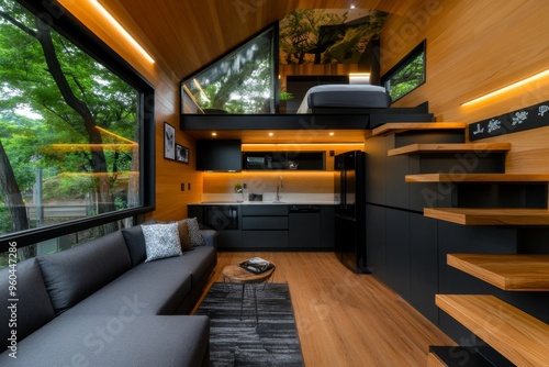 Wallpaper Mural House, tiny home, compact living maximizes space with clever storage solutions and multifunctional furniture Torontodigital.ca