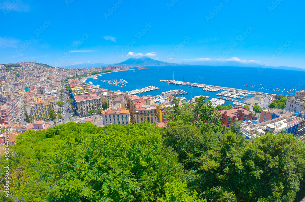 Blue sky over Naples in springtime