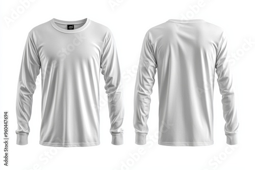 White Long Sleeve Tshirt Mockup Isolated created with Generative AI