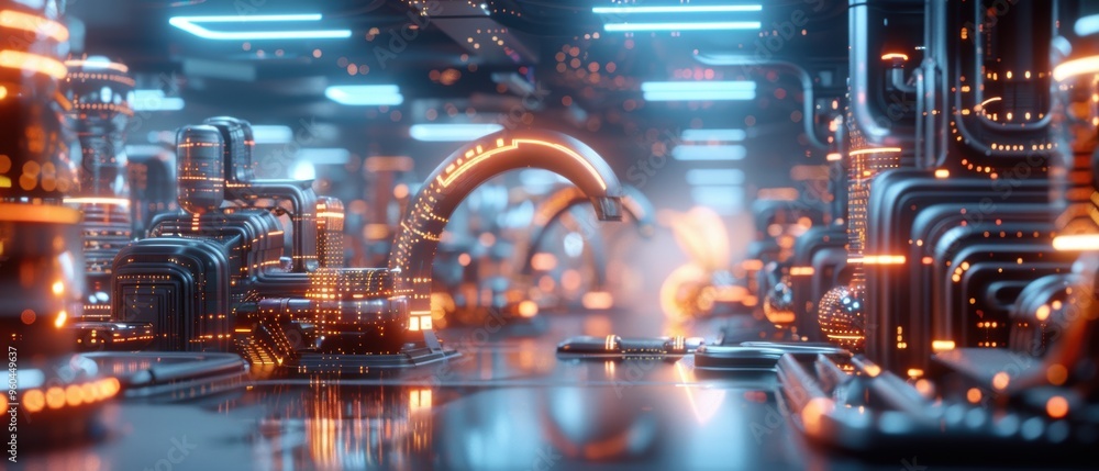 Neon Metropolis - Vibrant Futuristic Cityscape with Bustling Atmosphere in , Digital Art Background Neon Metropolis - Vibrant Futuristic Cityscape with Bustling Atmosphere in , Digital Art Background