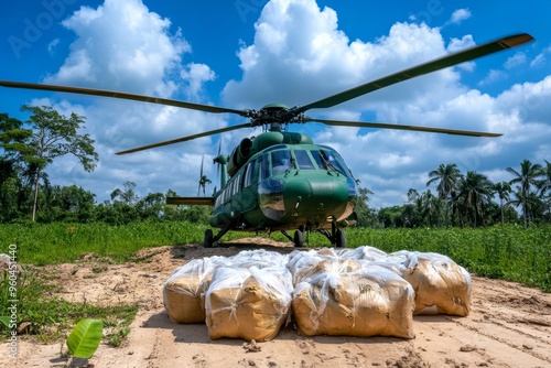 Military helicopters, logistics support, sustaining operations transport essential supplies and personnel to forward bases