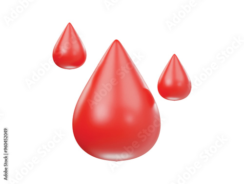 Blood icon 3d render illustrtion