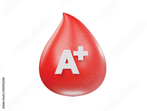 Blood a positive icon 3d render illustrtion