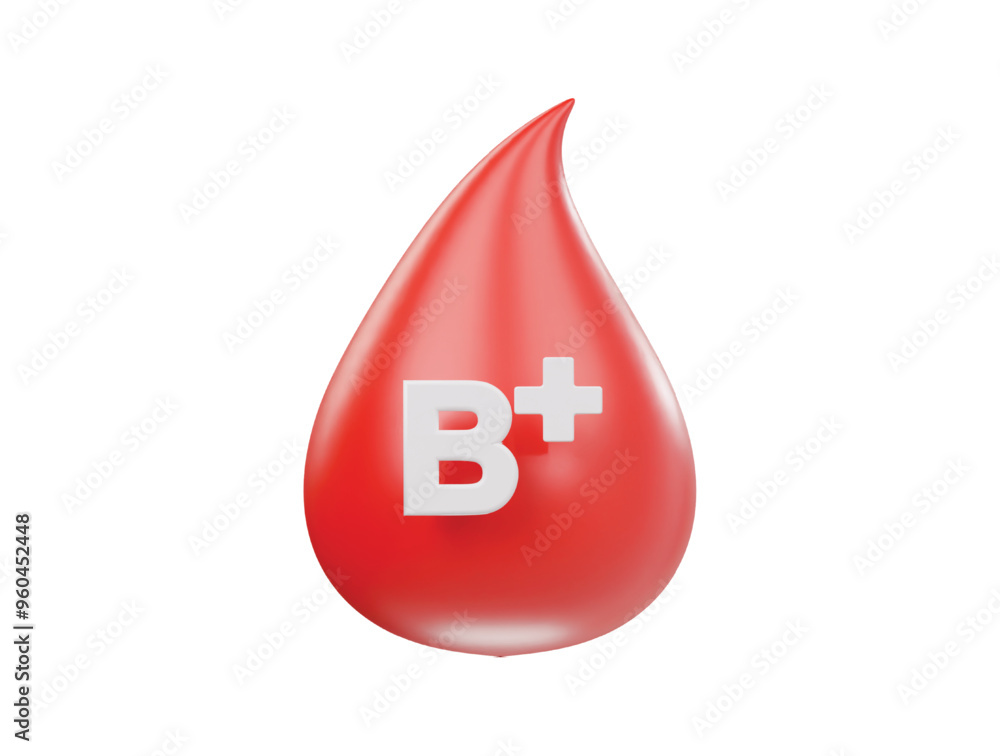 Blood b positive icon 3d render illustrtion Blood b positive icon 3d render illustrtion
