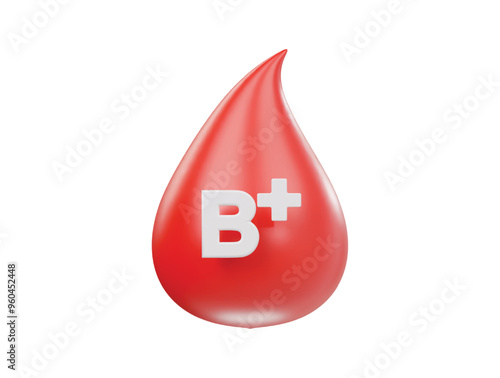 Blood b positive icon 3d render illustrtion