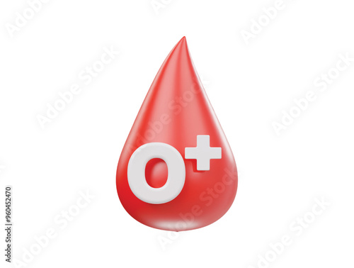 Blood o positive icon 3d render illustrtion