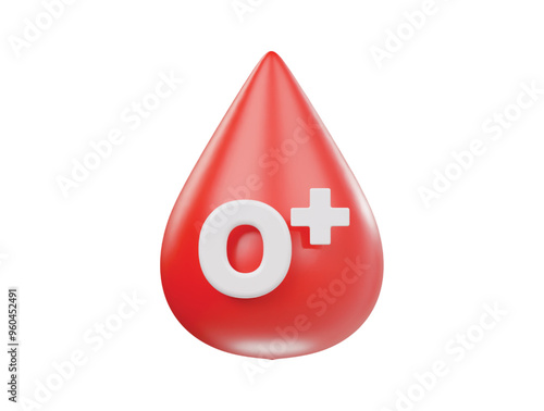 Blood o positive icon 3d render illustrtion