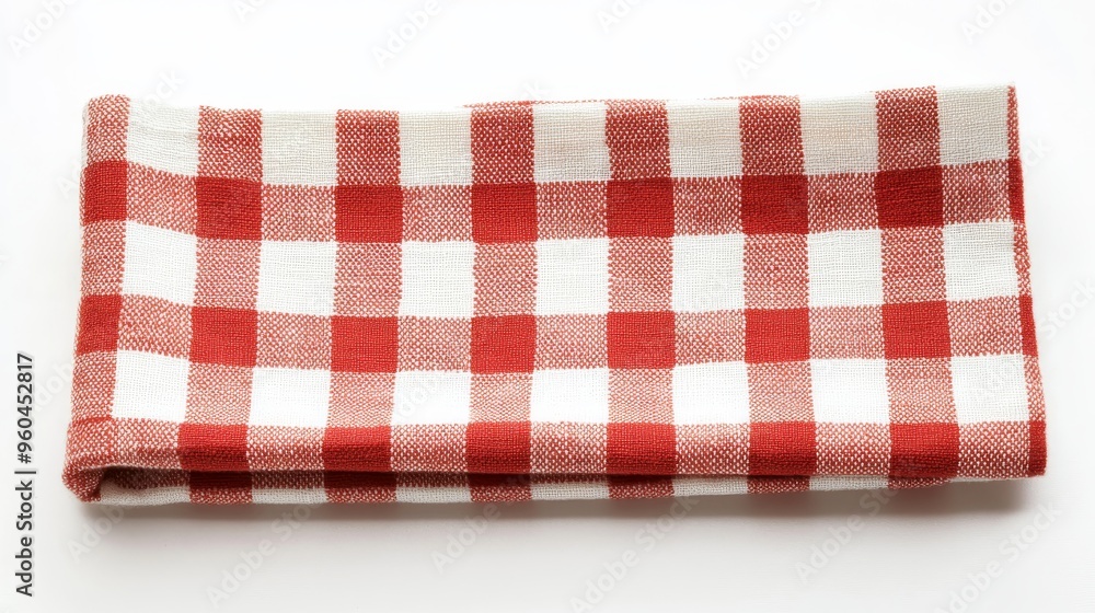 Stylish red and white checkered napkin, perfect for enhancing dining tables or picnic setups with a classic and inviting look. Stylish red and white checkered napkin, perfect for enhancing dining tables or picnic setups with a classic and inviting look.