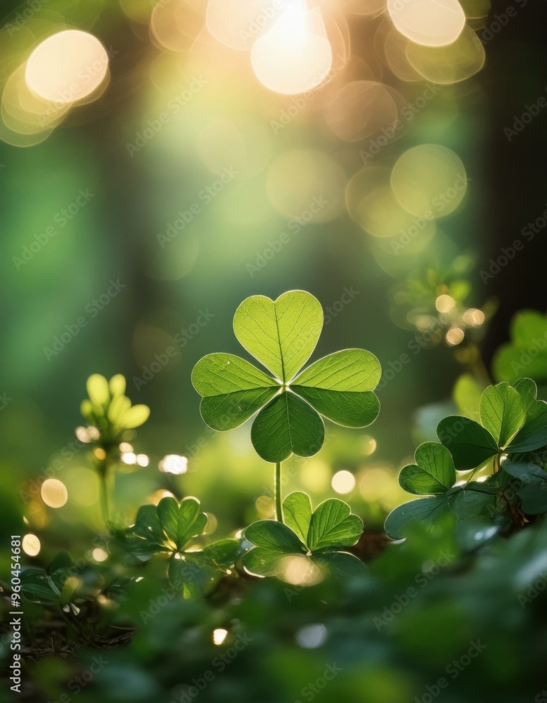 Clover that is growing out of the ground, plant background Clover that is growing out of the ground, plant background