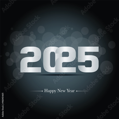 Happy new year 2025 design. With colorful truncated number illustrations. Premium vector design 2025