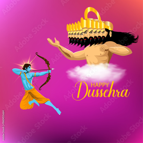 Happy Dussehra festival vector social media post photo