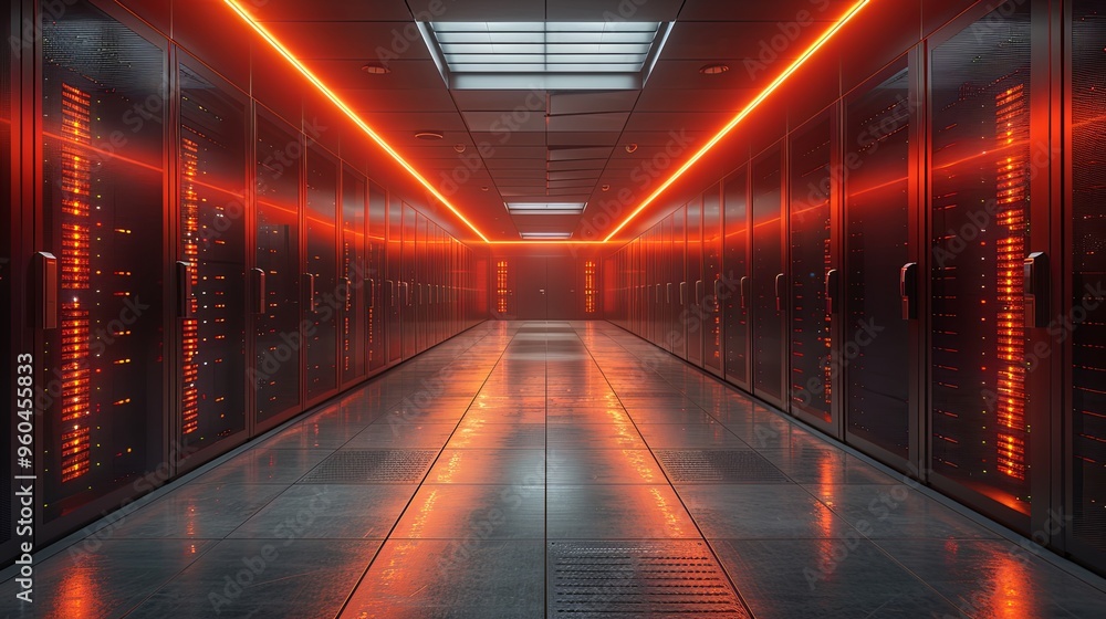 Server room data center. Backup, mining, hosting, mainframe, farm and computer rack with storage information. 3d render Server room data center. Backup, mining, hosting, mainframe, farm and computer rack with storage information. 3d render