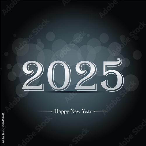 Happy new year 2025 design. With colorful truncated number illustrations. Premium vector design 2025