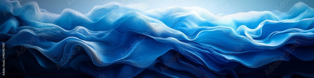 Obraz premium Abstract background with liquid or vapor. Blue wallpaper with smoke stains or water.
