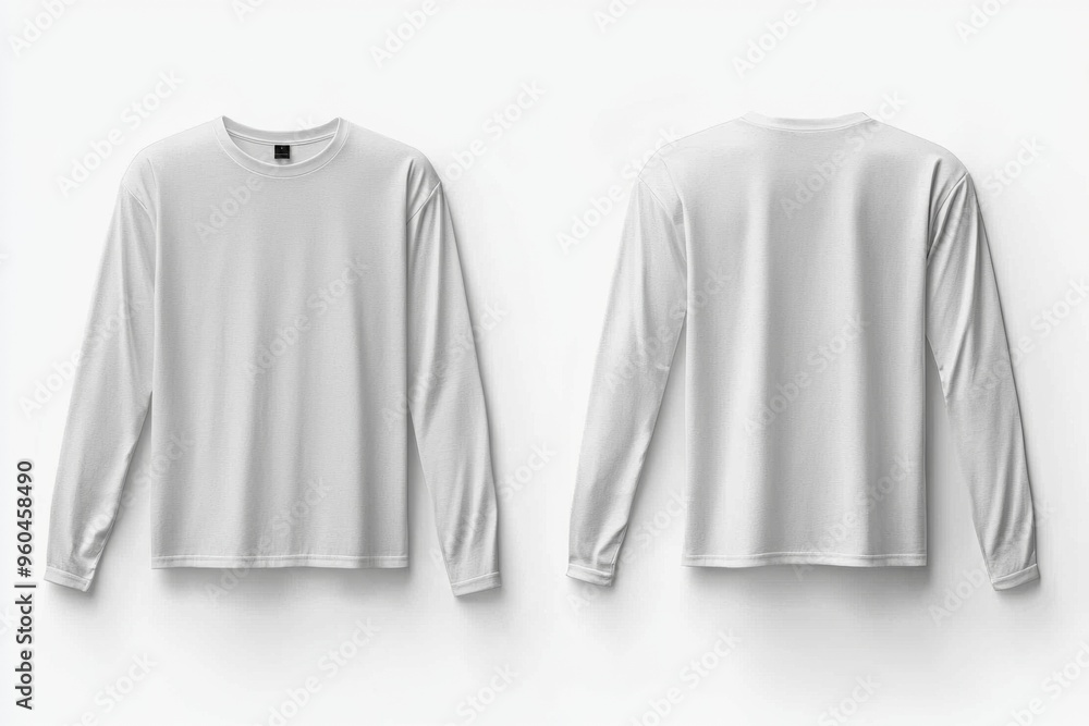 White Long Sleeve Tshirt Mockup Isolated created with Generative AI White Long Sleeve Tshirt Mockup Isolated created with Generative AI