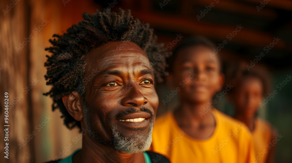 Generative Illustration Portrait Happy Afric Generative Illustration Portrait Happy Afric
