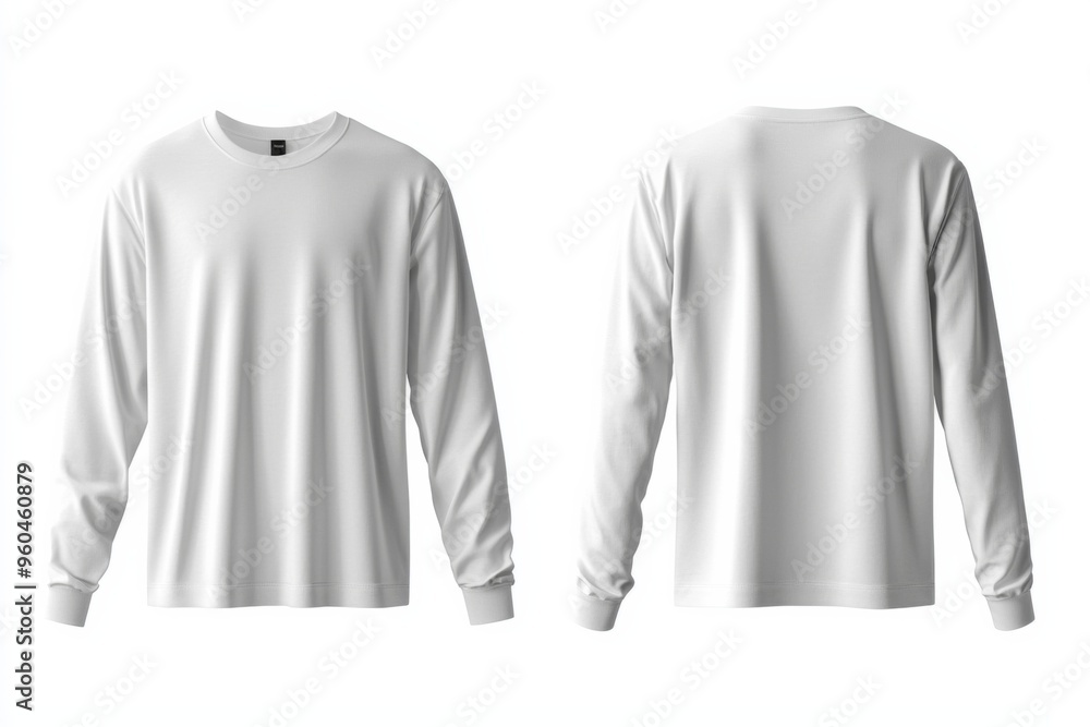White Long Sleeve Tshirt Mockup Isolated created with Generative AI White Long Sleeve Tshirt Mockup Isolated created with Generative AI