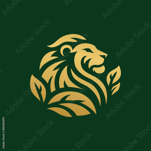 logo lion leaf