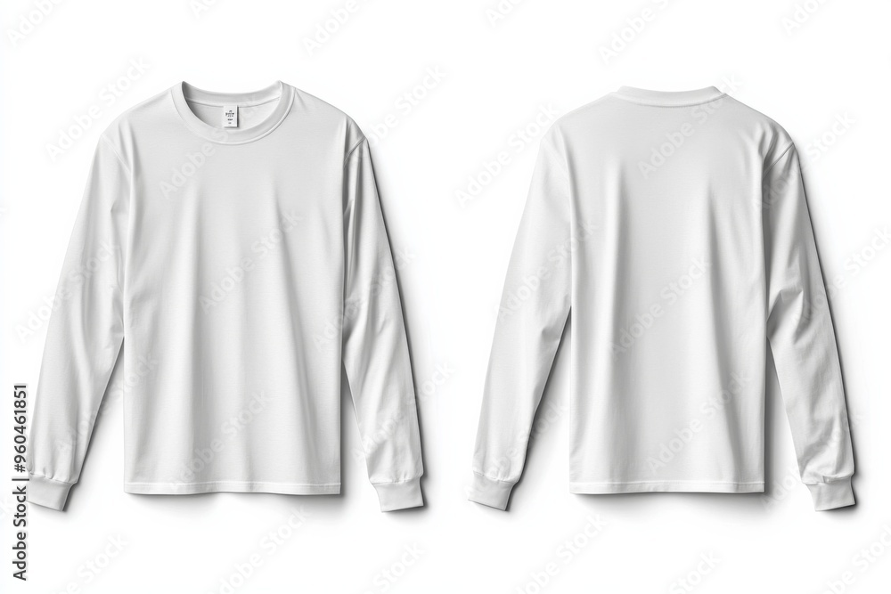White Long Sleeve Tshirt Mockup Isolated created with Generative AI White Long Sleeve Tshirt Mockup Isolated created with Generative AI