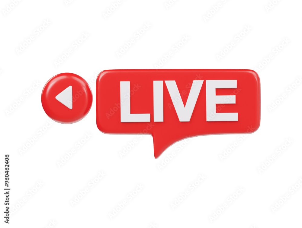 Live icon 3d render illustration Live icon 3d render illustration