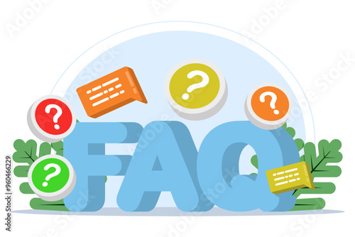 frequently asked questions concept, Business FAQ, Frequently asked questions about exclamation mark and question mark Question and answer metaphor, discussion to get solution for every problem.