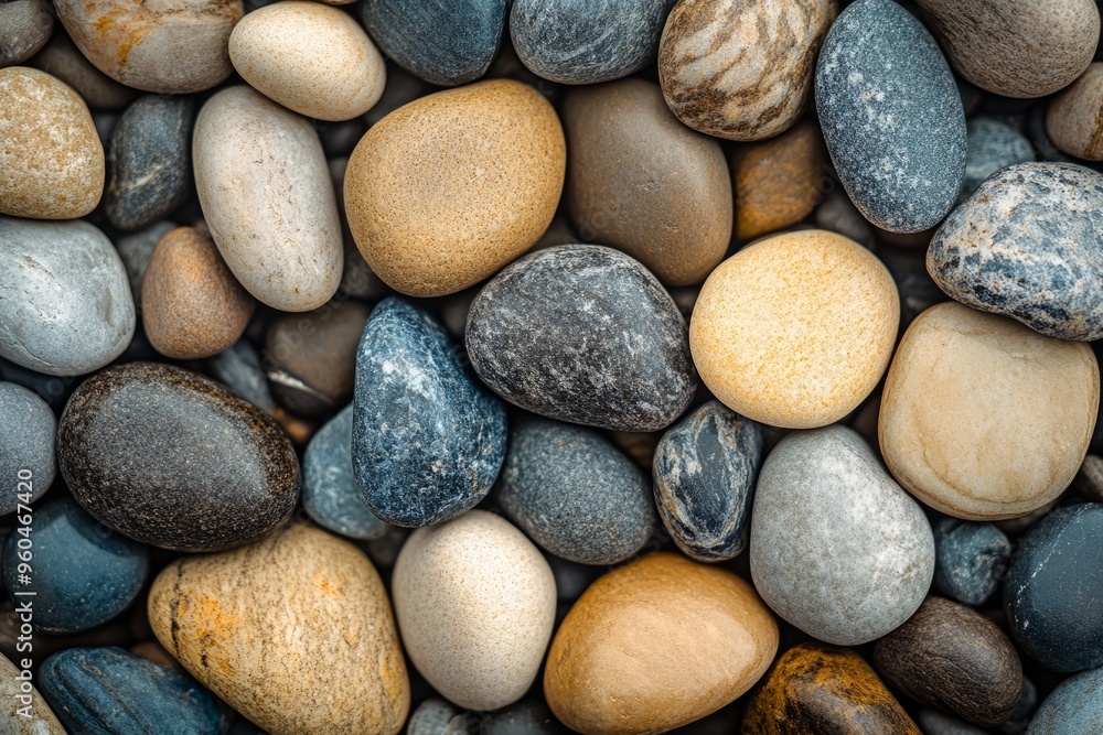 A serene natural pebble texture background with smooth stones, perfect for calm and organic product displays and presentations. A serene natural pebble texture background with smooth stones, perfect for calm and organic product displays and presentations.