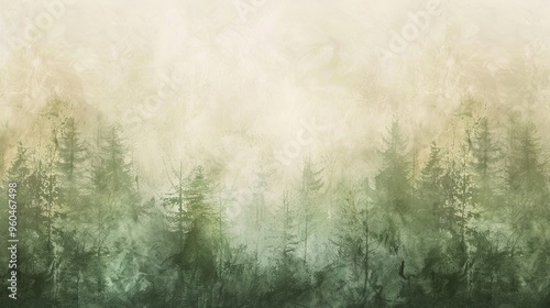 Forest wallpaper with gradient washes of color and soft-focus textures in green