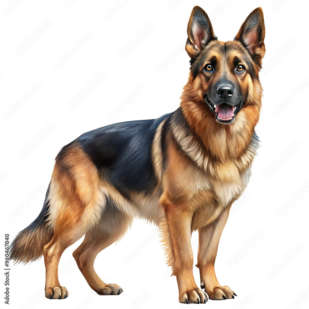 Alsatian dog with a transparent background Alsatian dog with a transparent background