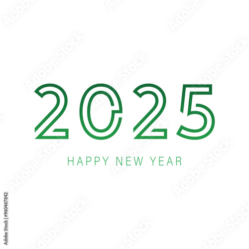Happy new year 2025 design. With colorful truncated number illustrations. Premium vector design 2025