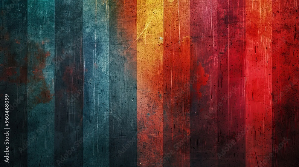 Obraz premium Retro background with neon light streaks and faded gradient stripes in vibrant tones