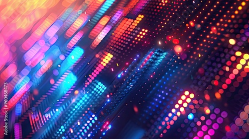 Wallpaper Mural Glitch-like patterns and neon accents over vibrant gradients creating a retro background Torontodigital.ca