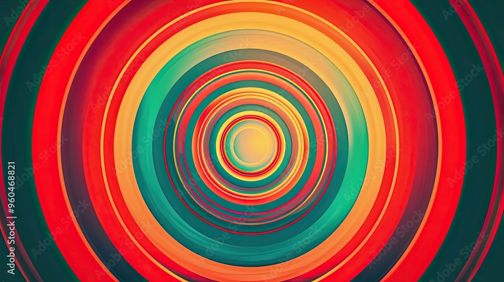 Bold concentric circles and neon glow effects layered over vibrant gradients in 80s wallpaper