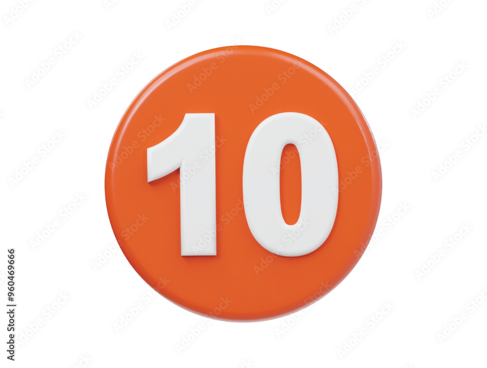 Number icon 3d render illustration