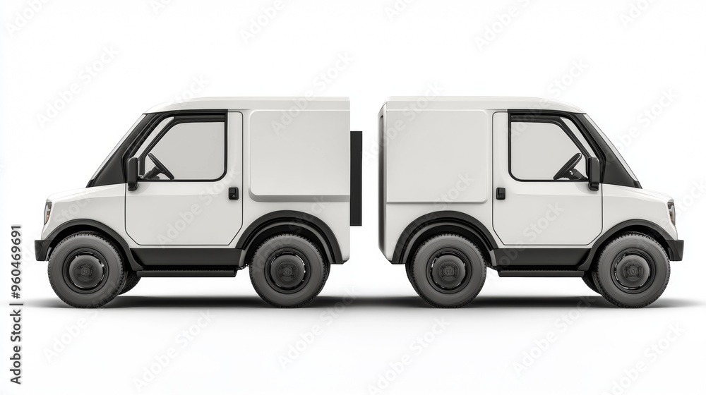 Electric utility vehicles on white bcakground Electric utility vehicles on white bcakground