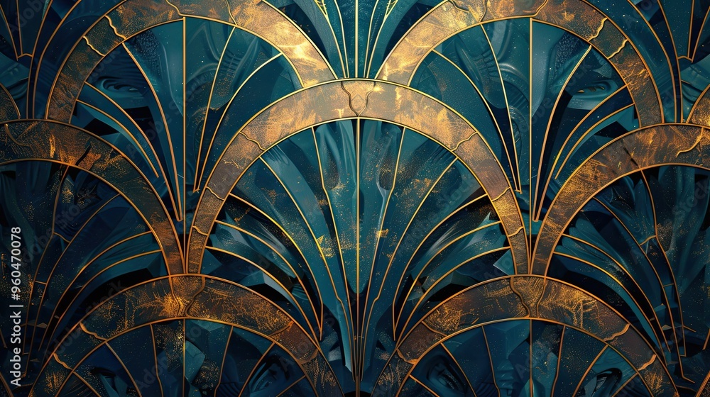 Navy wave-like patterns layered with glowing effects on a deep blue and teal backdrop Navy wave-like patterns layered with glowing effects on a deep blue and teal backdrop