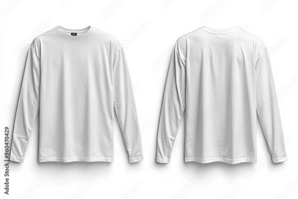 White Long Sleeve Tshirt Mockup Isolated created with Generative AI White Long Sleeve Tshirt Mockup Isolated created with Generative AI