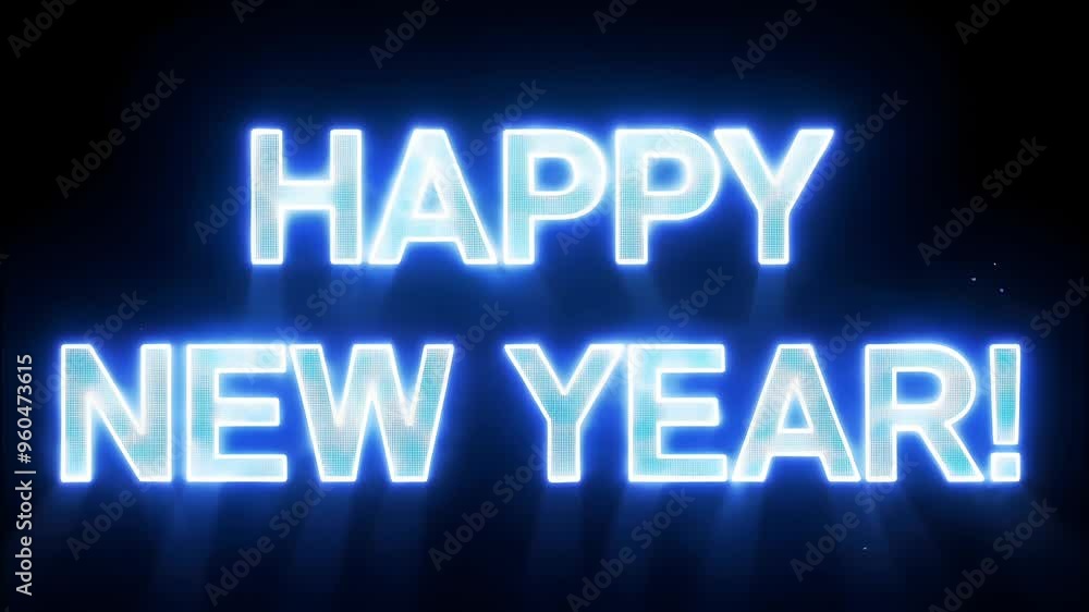 Happy new year is illuminated in bright neon lights against a dark background creating a festive and celebratory atmosphere Happy new year is illuminated in bright neon lights against a dark background creating a festive and celebratory atmosphere
