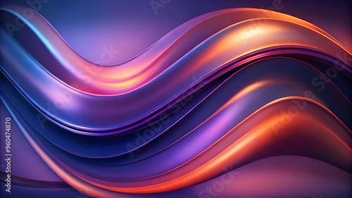 Futuristic Digital Art Featuring Colorful Gradient Waves