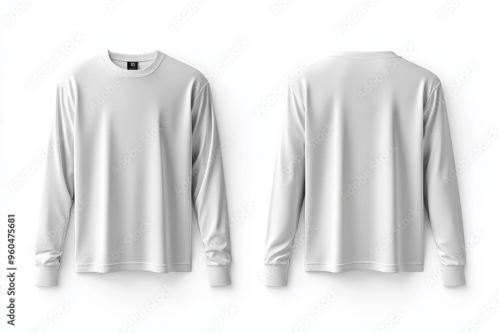 White Long Sleeve Tshirt Mockup Isolated created with Generative AI White Long Sleeve Tshirt Mockup Isolated created with Generative AI